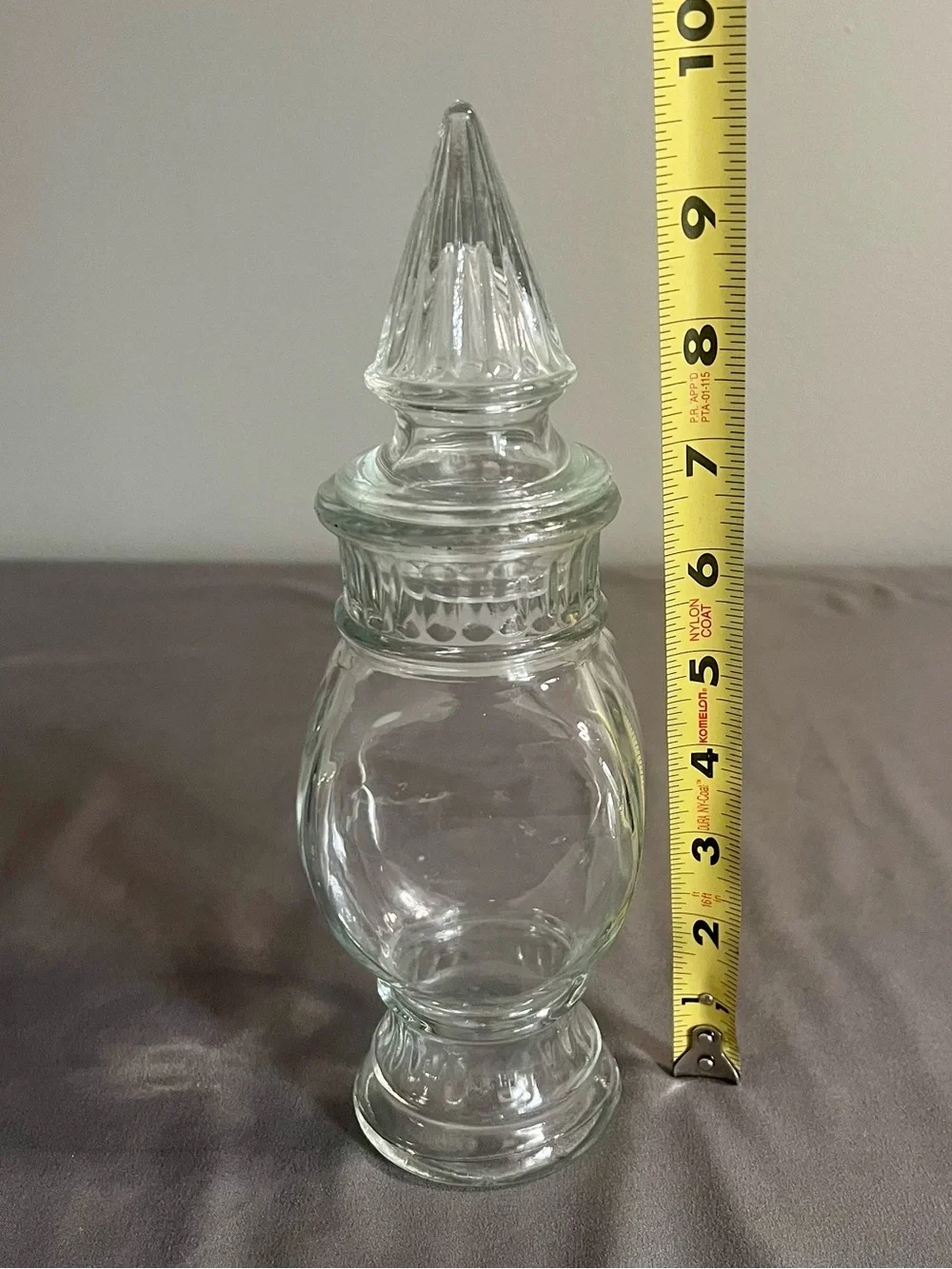 VTG Wheaton Apothecary Jar W/ Pointed Spire Lid Candy Dish 9.5”